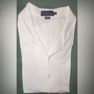 Ralph Lauren White Casual Button Down Shirt, Size: XL (5226)